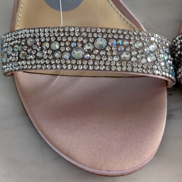 NWOB Betsey Johnson Rhinestone Crystal Block Heel Sandals - Hanna - Picture 6 of 12